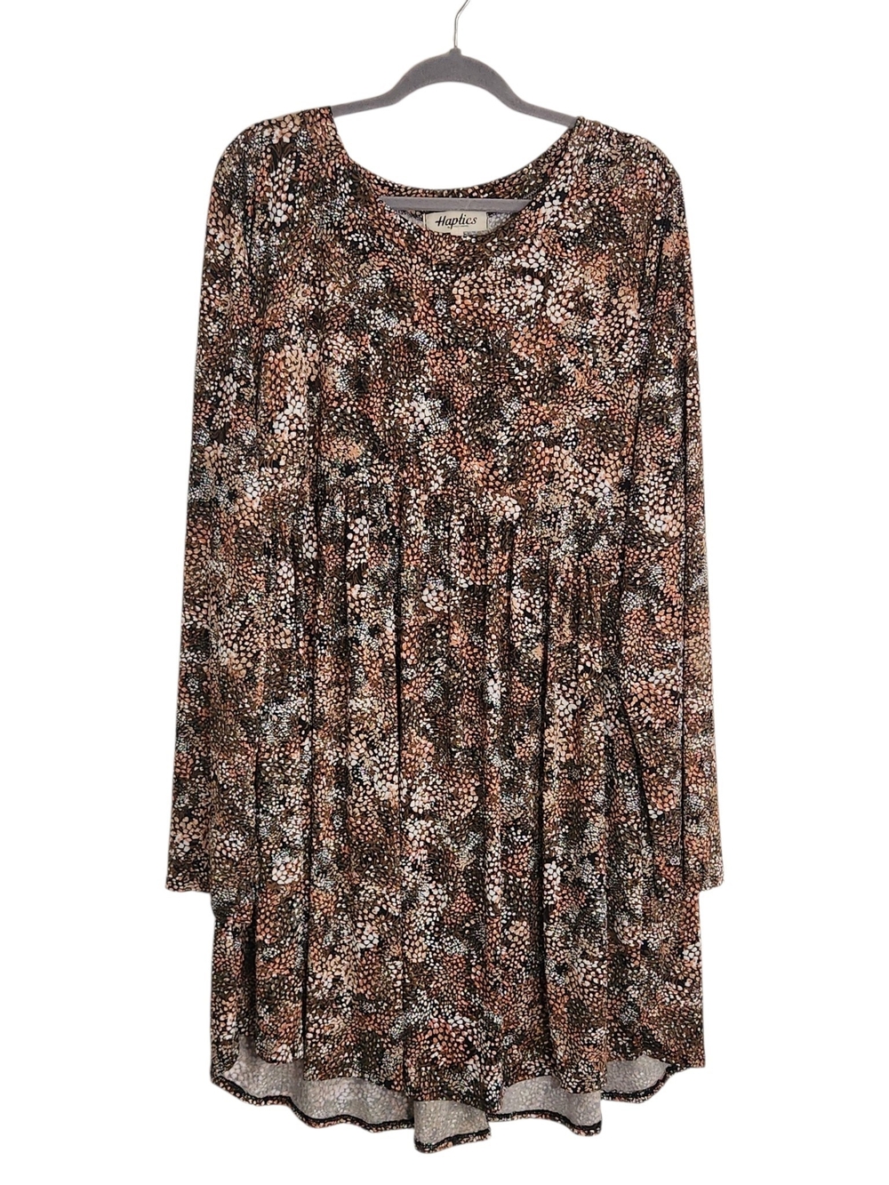 Haptics Textured Brown Floral Print Mini Dress Size 2X